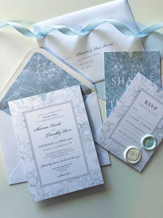 Personally Invited - blue floral