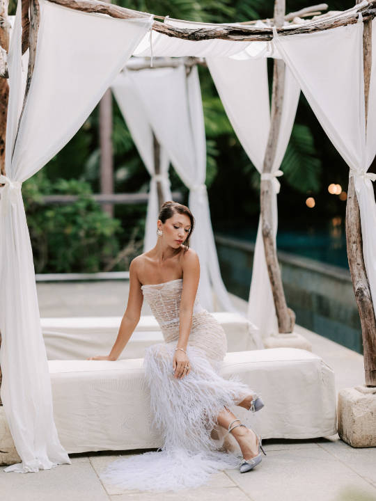 Joanne Keighery Photography_Melbourne photographer_wedding_bride sitting under pagoda