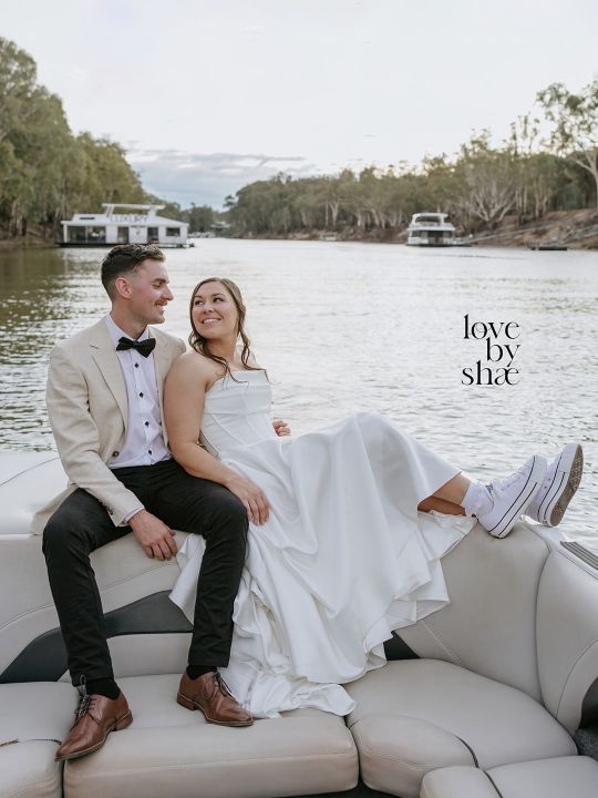 Tindarra Resort - sitting on boat Tindarra_Resort_Weddings_Venues_Wedding Venues_Melbourne_Melbourne Wedding Venues_Melbourne Wedding & Bride